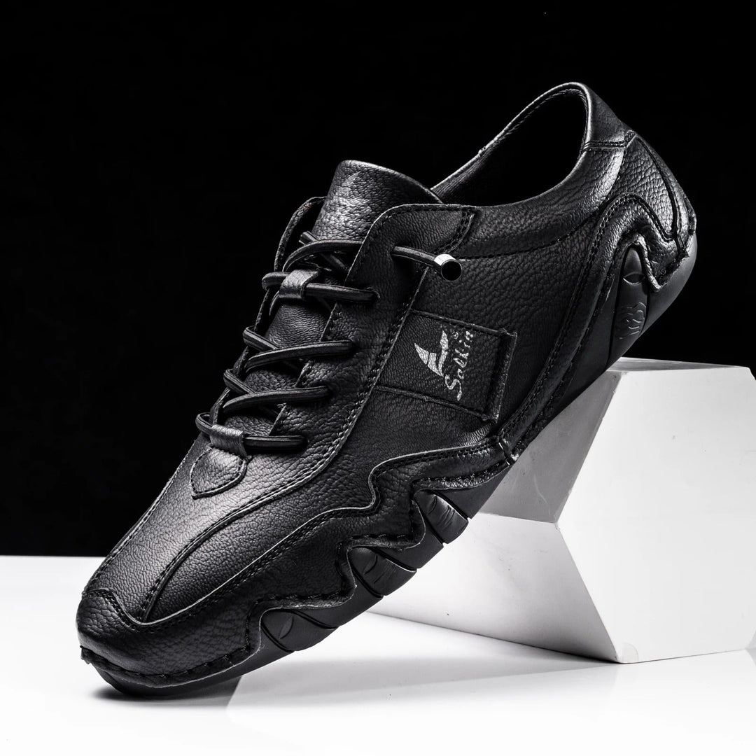 Men's Handmade Premium Leather Sneakers – Wavy Sole Durable Build