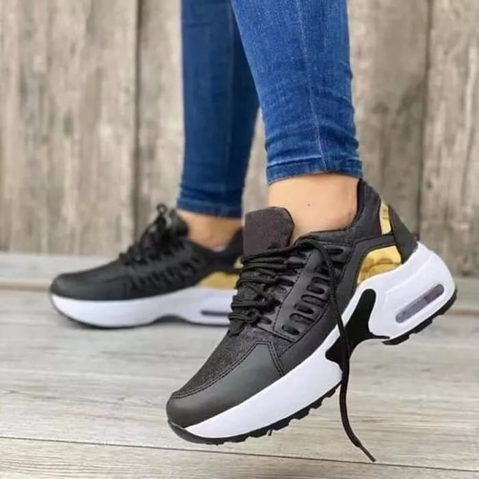 Platform Sneakers for Women – Chunky Sole Mesh Lace-Up