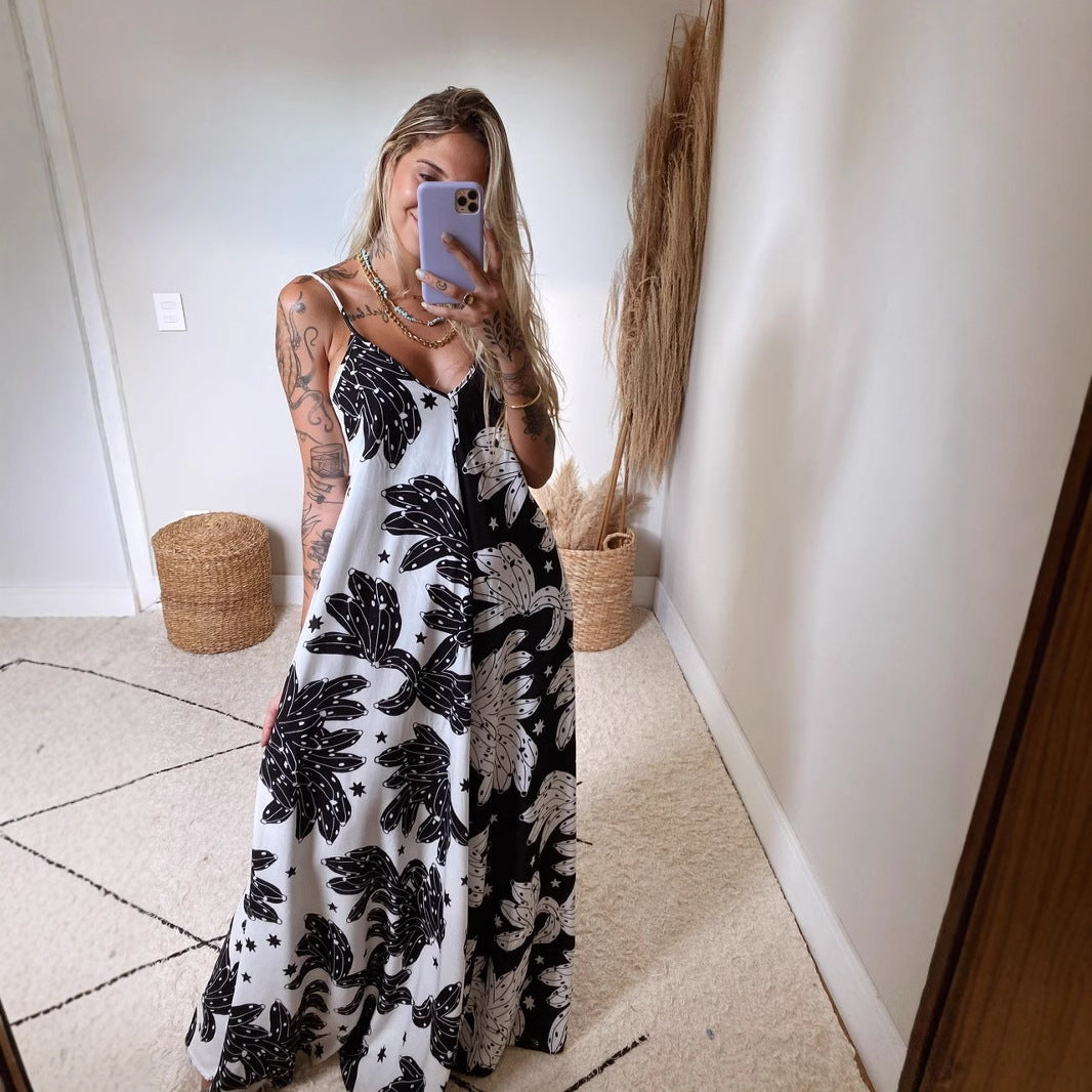 Maternity Maxi Dress – Sleeveless Smocked Bodice Baby Shower