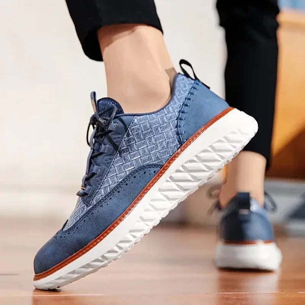 Men's Leather Sneakers – Lightweight Breathable Cushioned Comfort