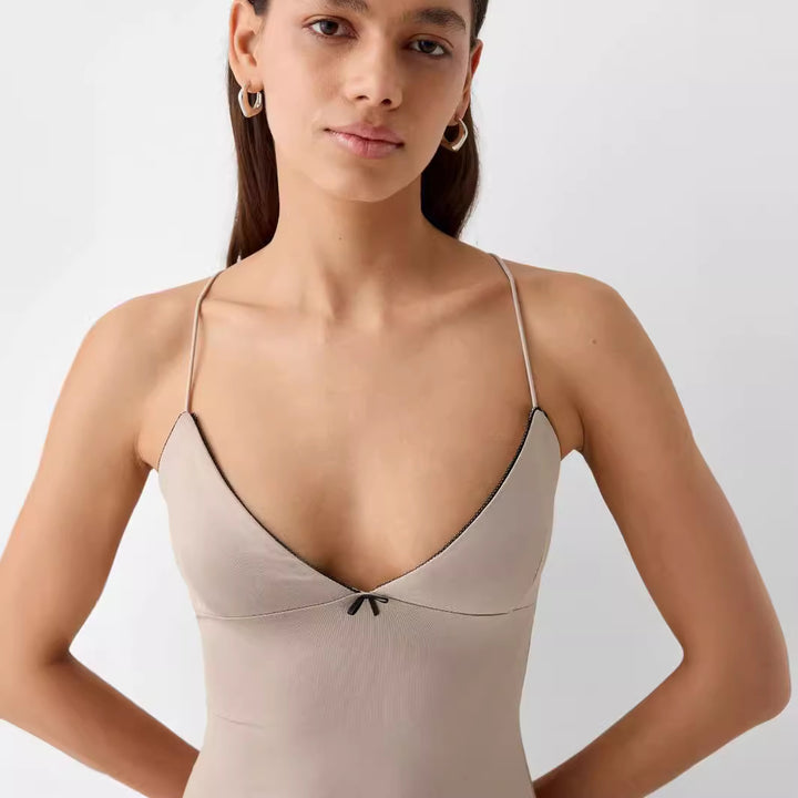 Satin Maxi Dress – Sweetheart Open Back & Crossover Straps
