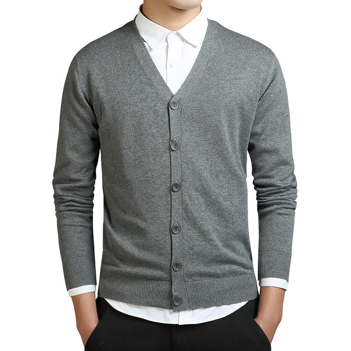 Men's Cardigan Sweater – V-Neck Button-Up Knit Layering Piece