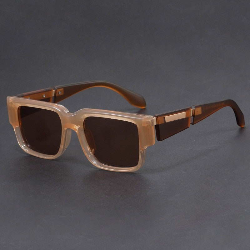 Square Frame Sunglasses Thick Acetate UV400 Protection