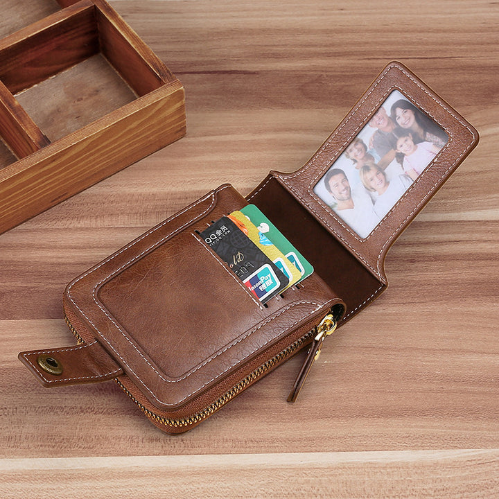 Vegan Leather Wallet & Card Holder – Zip & Snap Closure