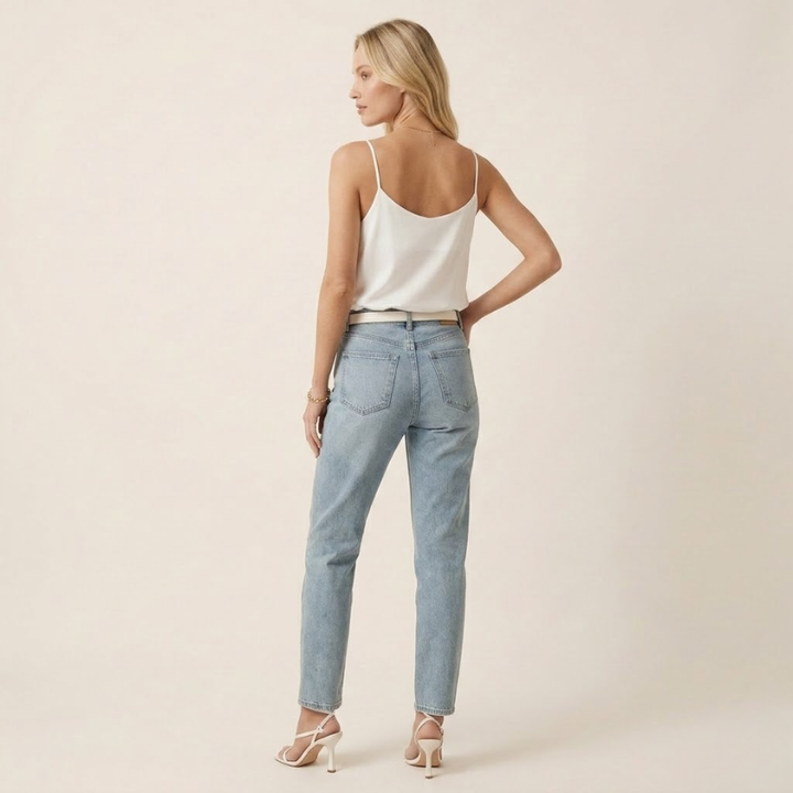 Satin Cami Top – V-Neck Spaghetti Strap, Elegant Drape