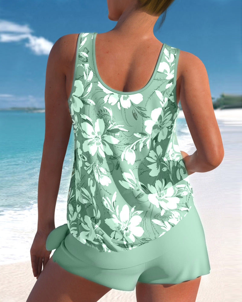 Tankini Two-Piece Swimsuit for Women – Loose Fit Camisole Top
