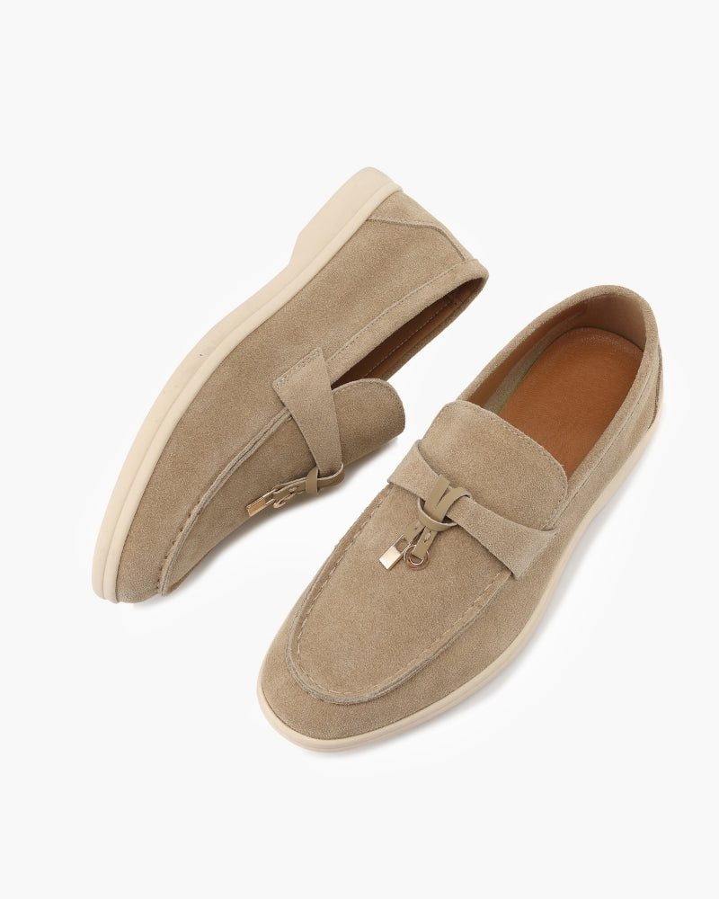 Women's Calf Suede Leather Loafers Slip-On – Cushioned Casual Style