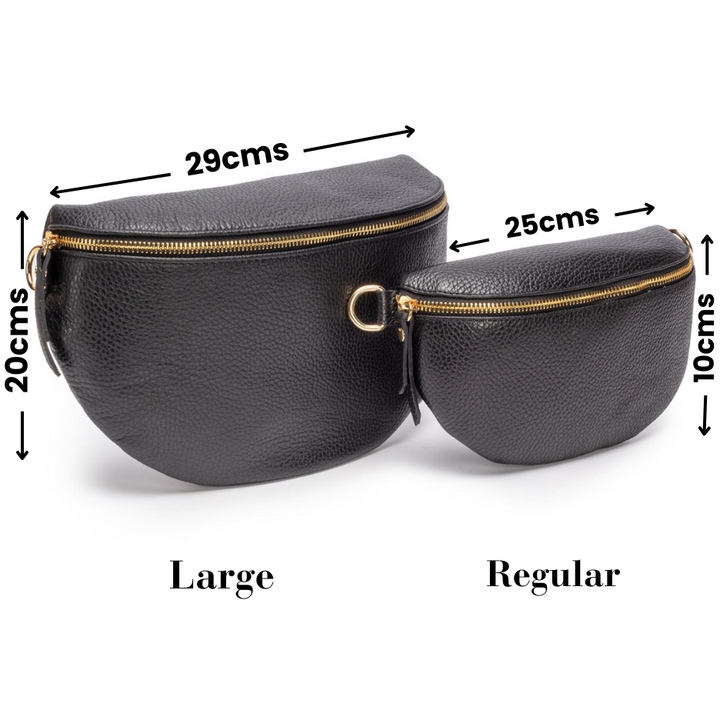 Women's Genuine Leather Sling Crossbody Bag – Chevron Strap Compact