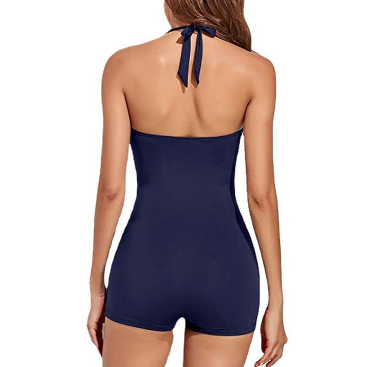 One-Piece Swimsuit – Women's Crossover Heart Neckline