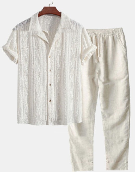 Men's Two Piece Set – Resort Shirt & Relaxed Trousers