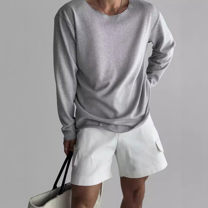 Men's Crew Neck Long Sleeve T-Shirt – Classic Fit Essential