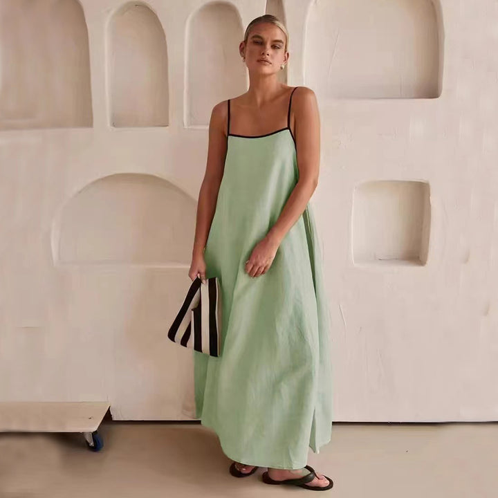 Women's Spaghetti Strap Maxi Dress Flowing – Minimal Wedding Guest