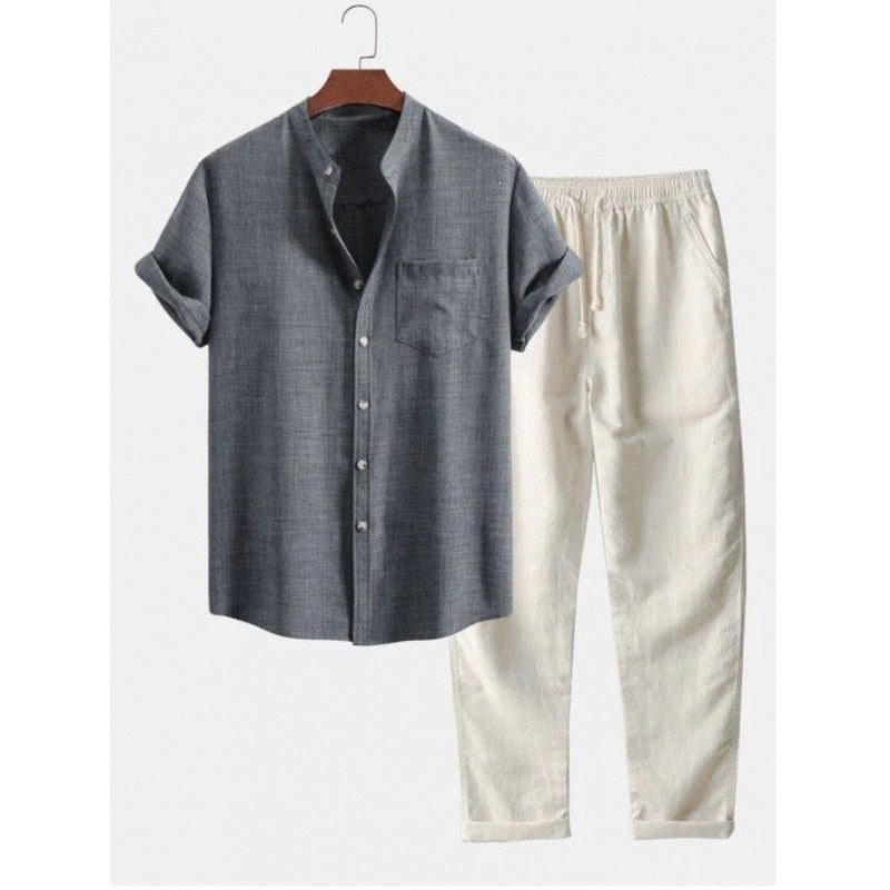 Men's Relaxed Short-Sleeve Shirt & Trouser Set – Lightweight