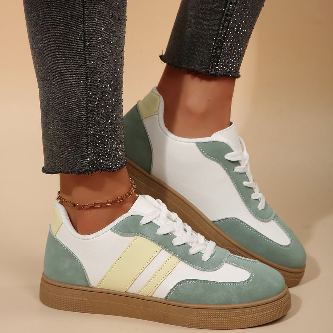 Women's Orthopedic Retro Sneakers Round Toe Lace-Up – Leather