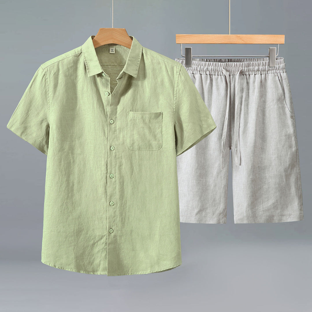 Men's Linen Shirt & Shorts Set – Relaxed Oversized Lightweight
