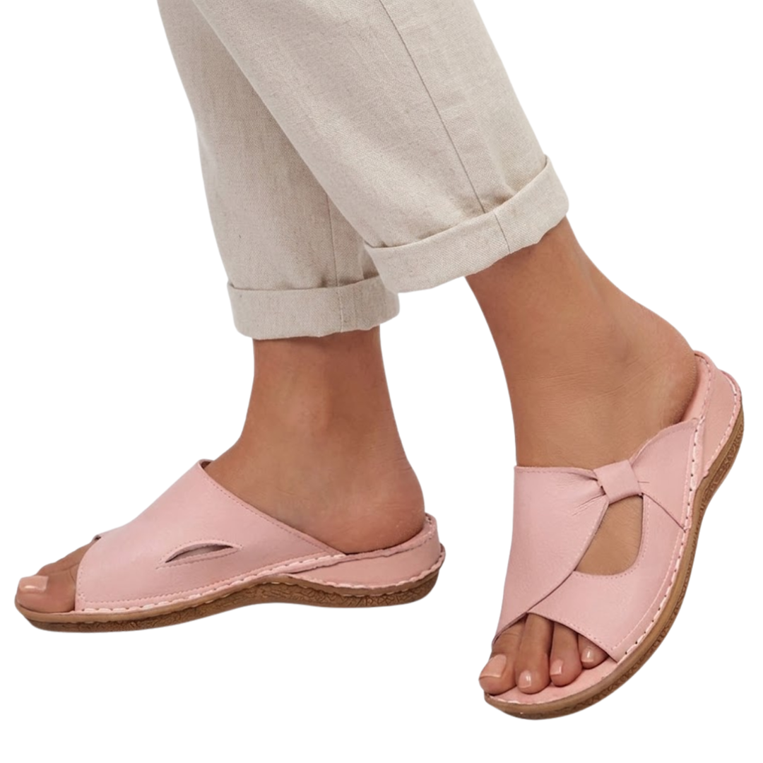 Women's Lightweight Flat Sandals – Slip-On Rubber Outsole