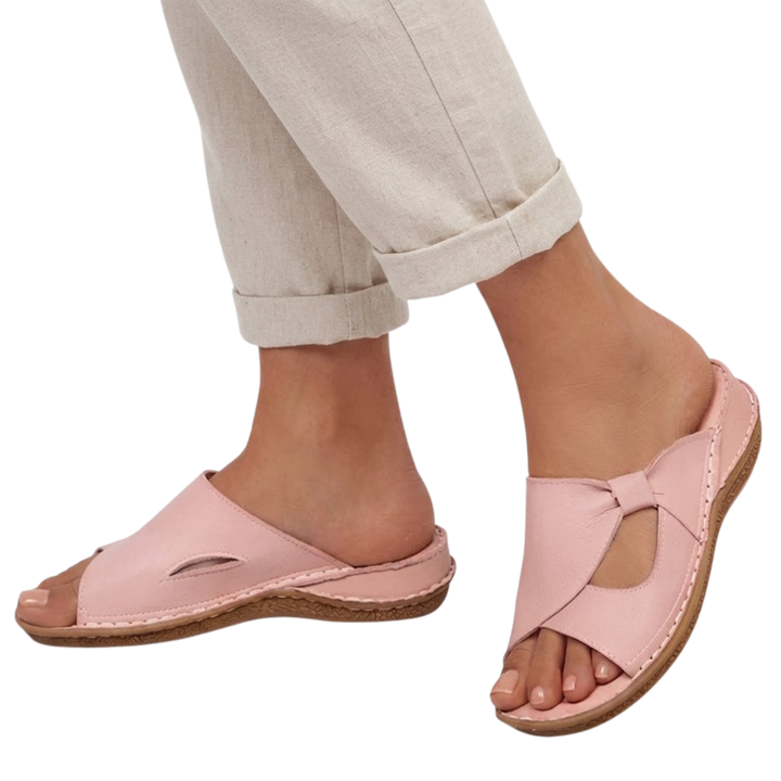 Women's Lightweight Flat Sandals – Slip-On Rubber Outsole