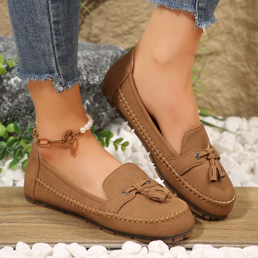 Women's Flat Loafers Round Toe Non-Slip Sole – Soft Comfortable Everyday