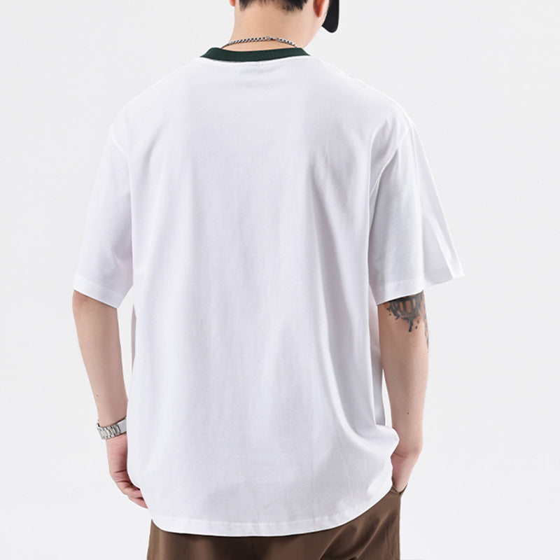 Men's Graphic Tee – Multicolor Round Neck Short Sleeve