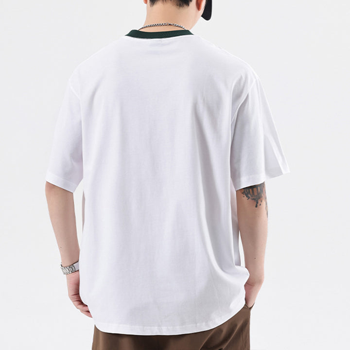 Men's Graphic Tee – Multicolor Round Neck Short Sleeve