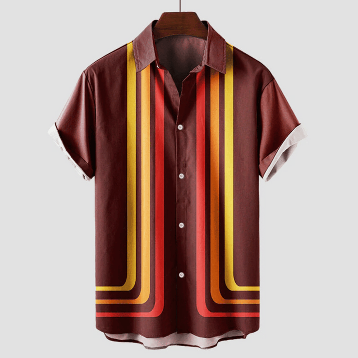 Men's Short Sleeve Casual Shirt – Retro Printed Summer Style