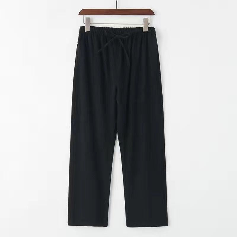 Men's Cotton Linen Casual Trousers – Elasticated Drawstring Relaxed
