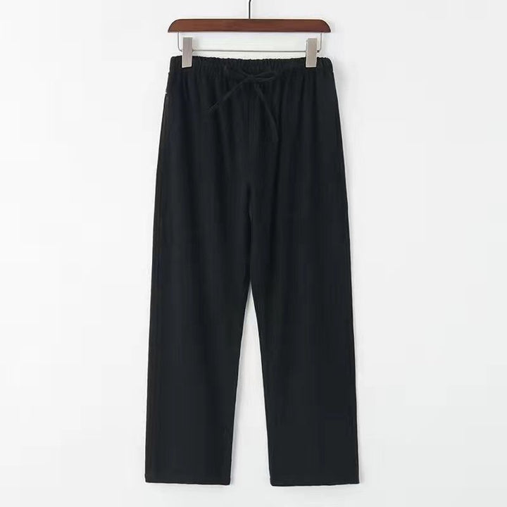Men's Cotton Linen Casual Trousers – Elasticated Drawstring Relaxed