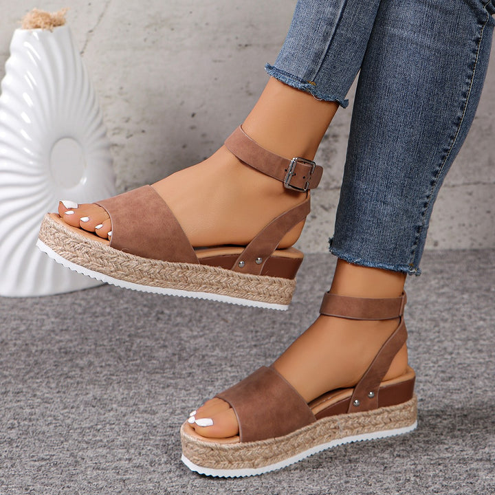 Platform Espadrille Sandals – Jute Sole & Ankle Strap