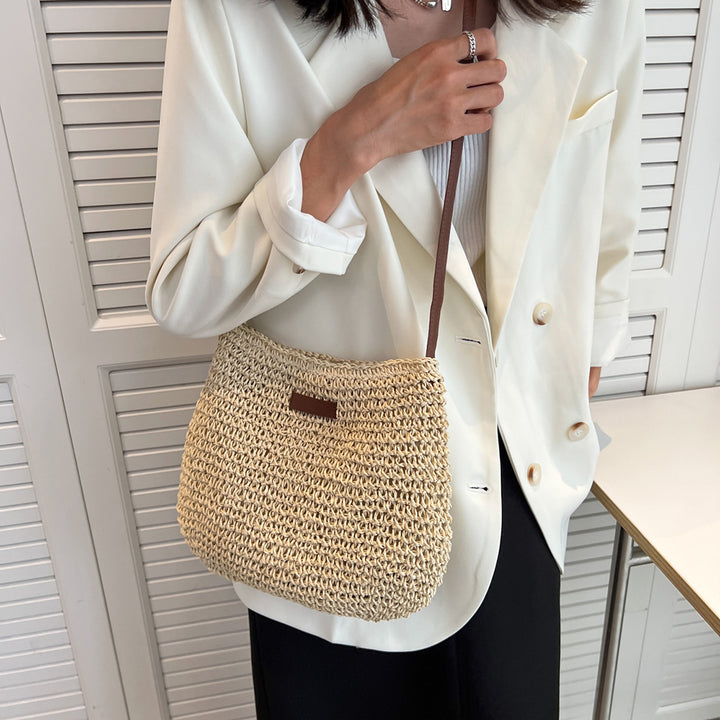 Women's Woven Straw Tote Bag Zipper Closure – Square Vacation