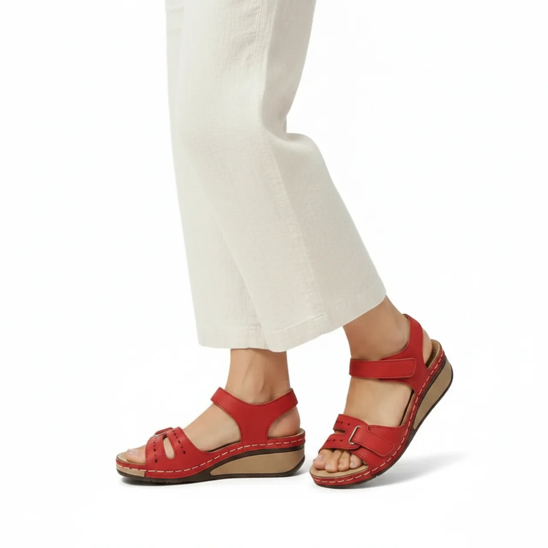 Wedge Sandals for Women – Vegan Leather, Arch Support & Non-Slip