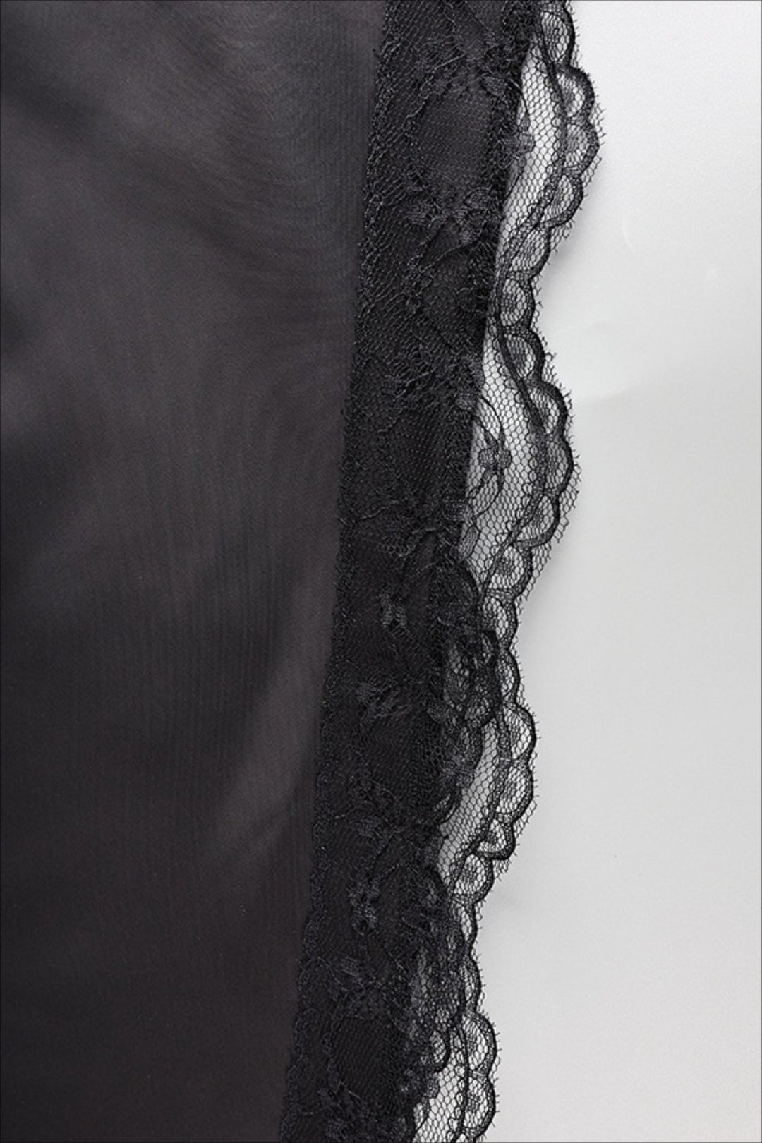 Women's Satin Mini Skirt – High-Waist Lace Trim Side Slit