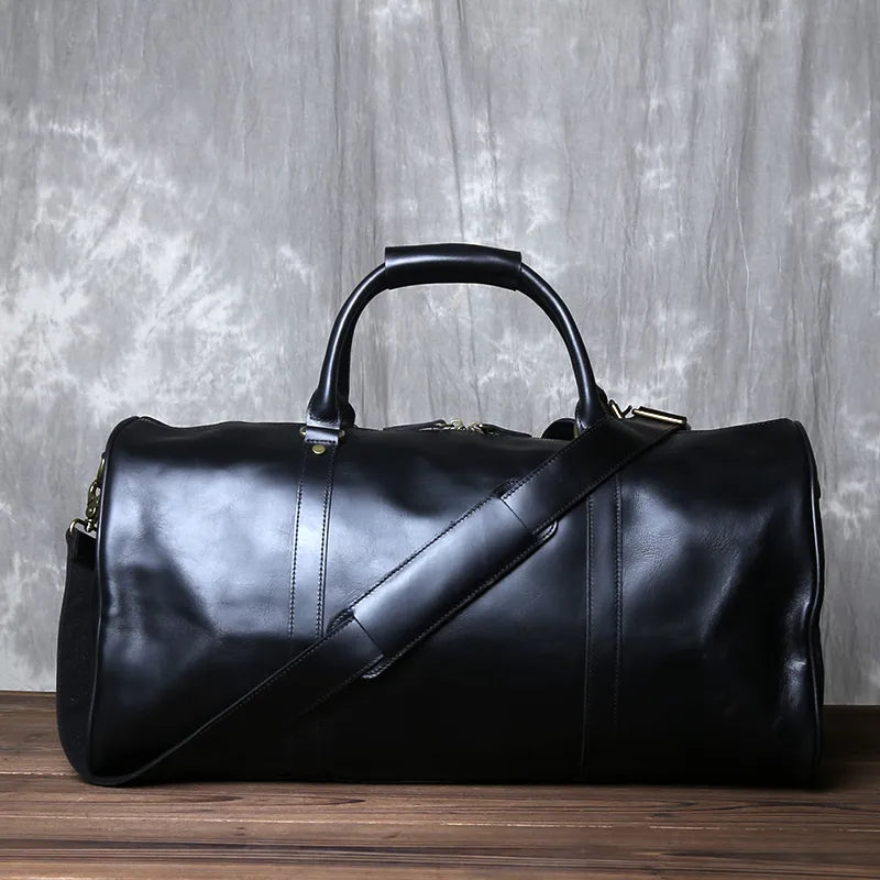 Leather Duffel Bag for Men – Full-Grain Crazy-Horse Weekend Bag