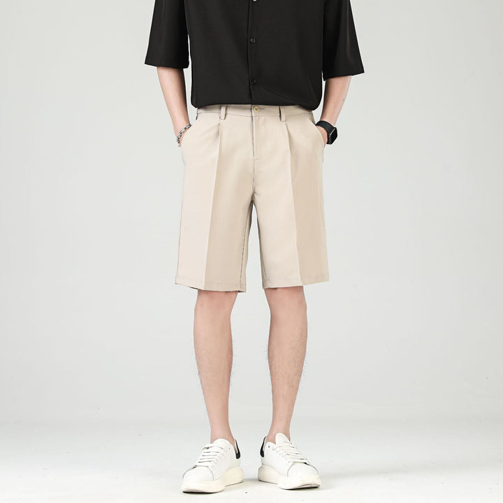 Men's Pleat Front Chino Shorts – Straight Leg Smart Casual