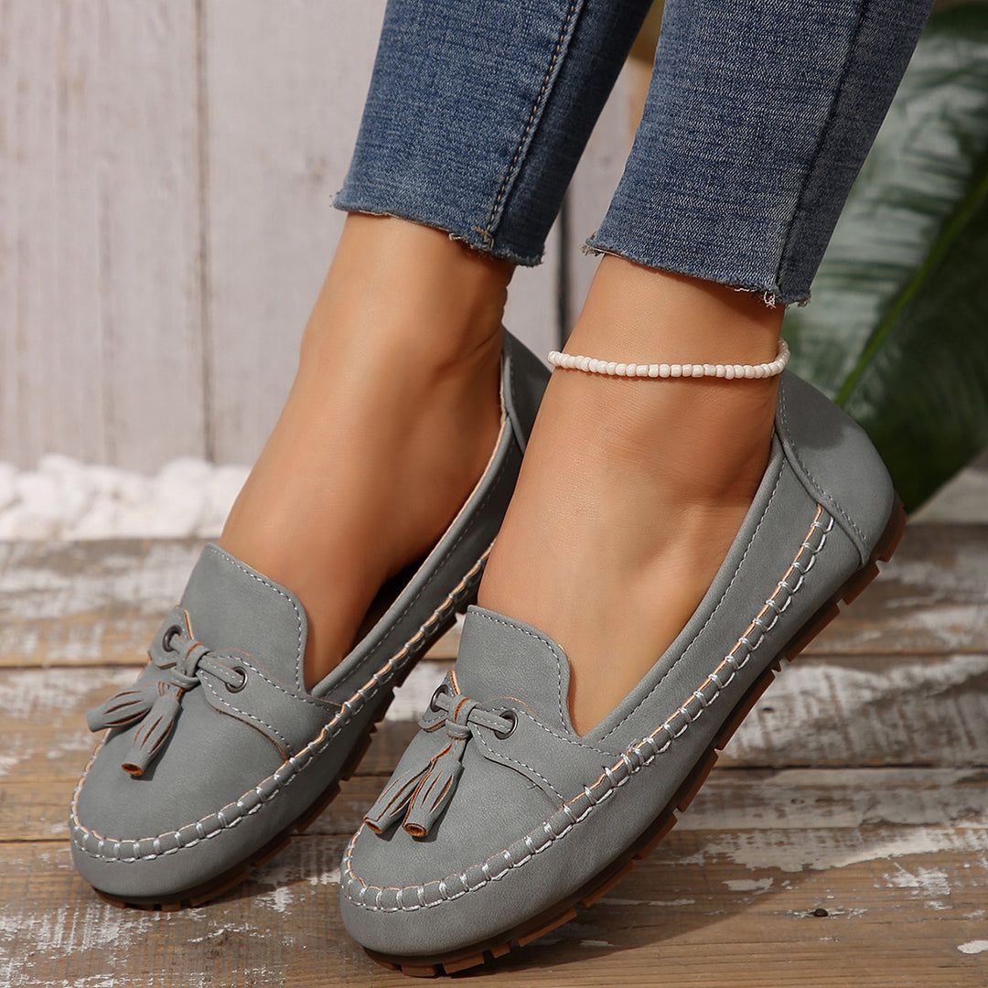 Women's Flat Loafers Round Toe Non-Slip Sole – Soft Comfortable Everyday