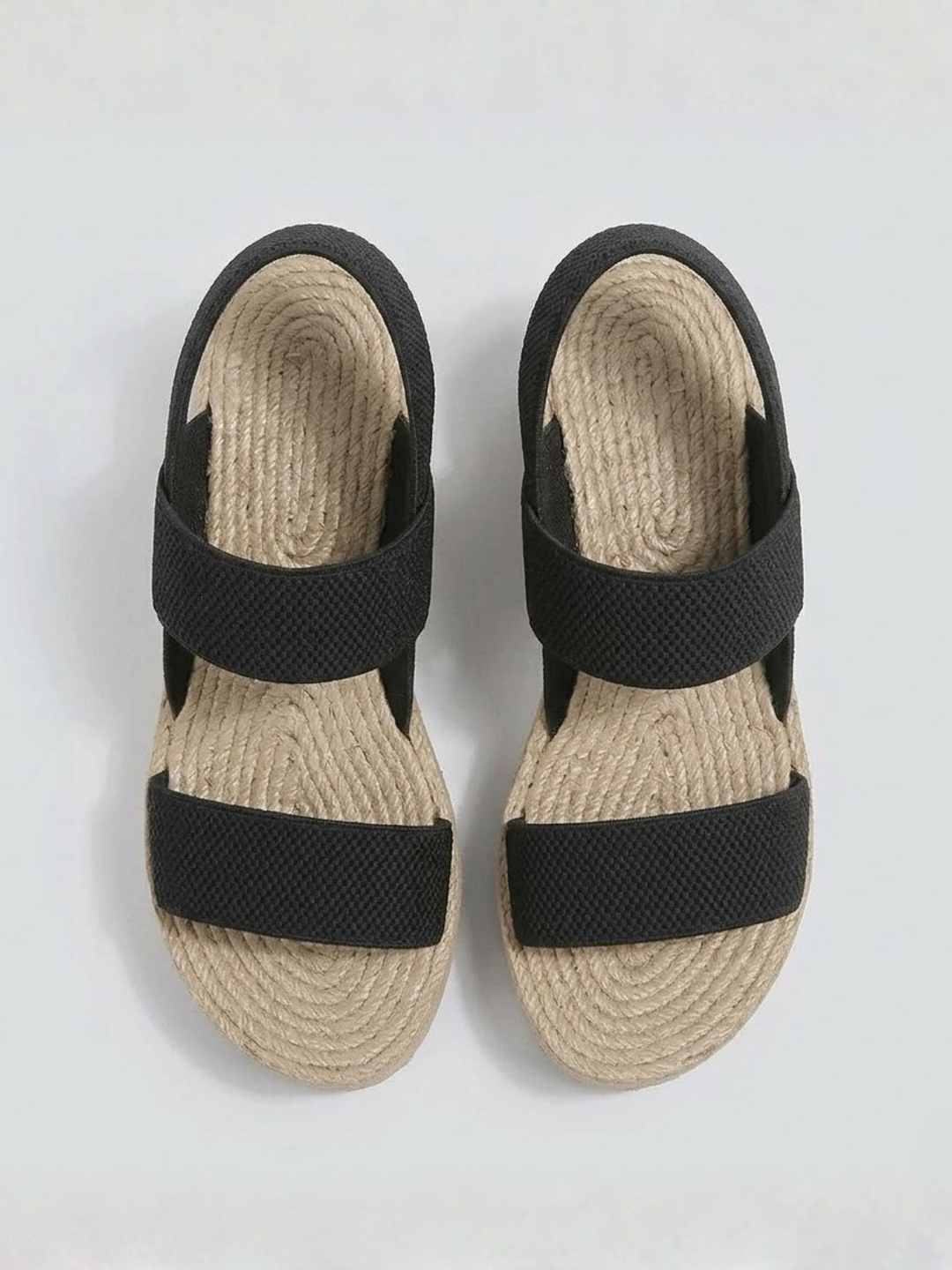 Platform Wedge Sandals – Elastic Slip-On, Cushioned Footbed