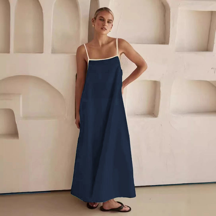 Women's Spaghetti Strap Maxi Dress Flowing – Minimal Wedding Guest