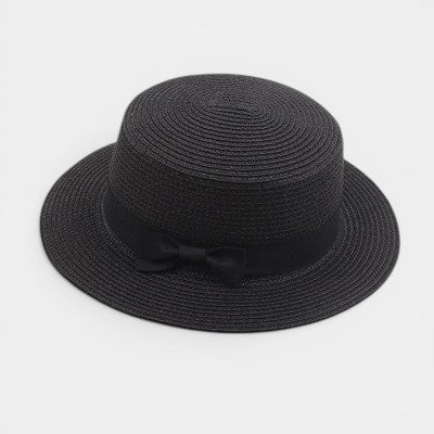 Straw Boater Hat – Women's Structured Ribbon Sun Hat