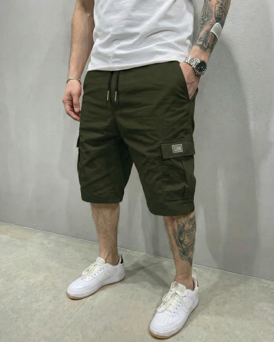 Men's Cargo Shorts – Drawstring Waist & Large Flap Pockets