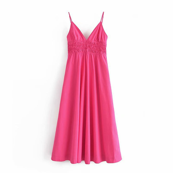 Maxi Dress – Open Back Spaghetti Strap A-Line Silhouette