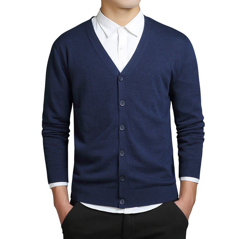 Men's Cardigan Sweater – V-Neck Button-Up Knit Layering Piece