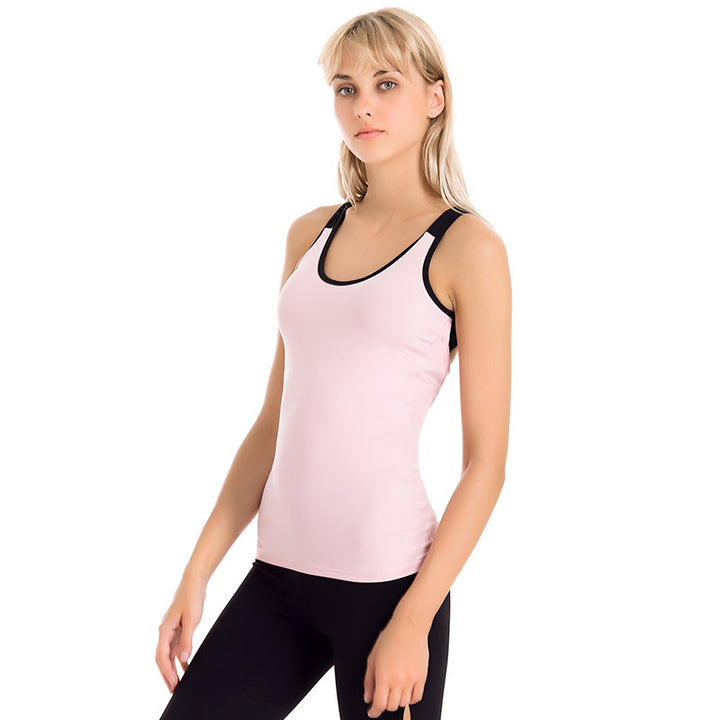 Women's Yoga Vest – Slim Fit Stretch Top with Chest Pad
