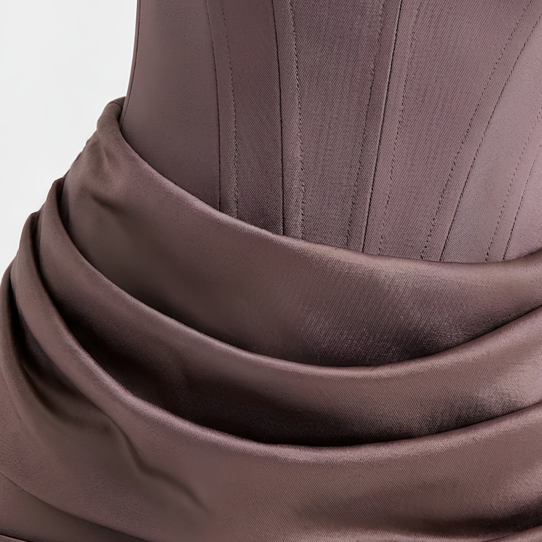 Maxi Bodycon Dress Strapless Bustier – Strategic Ruching Ankle Gown