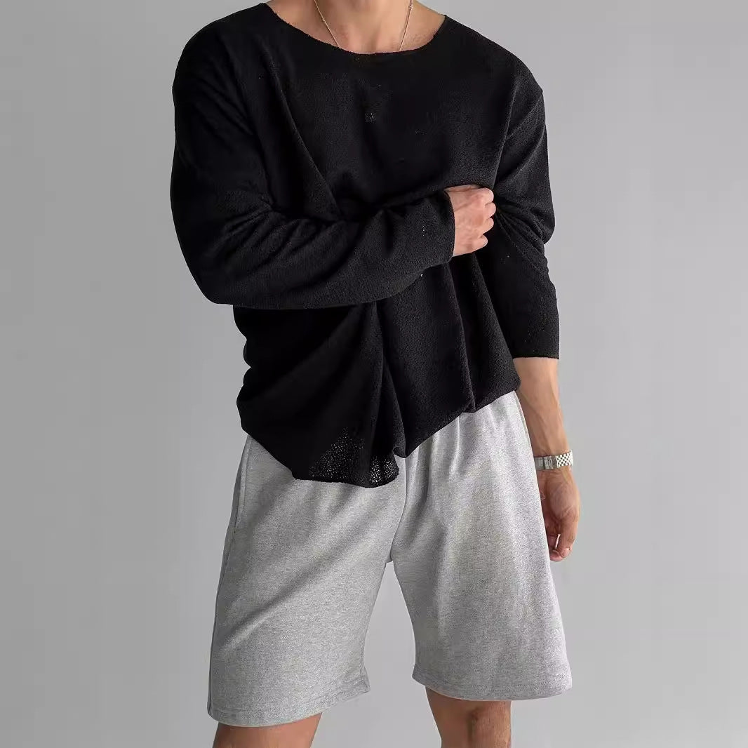 Men's Crew Neck Long Sleeve T-Shirt – Classic Fit Essential