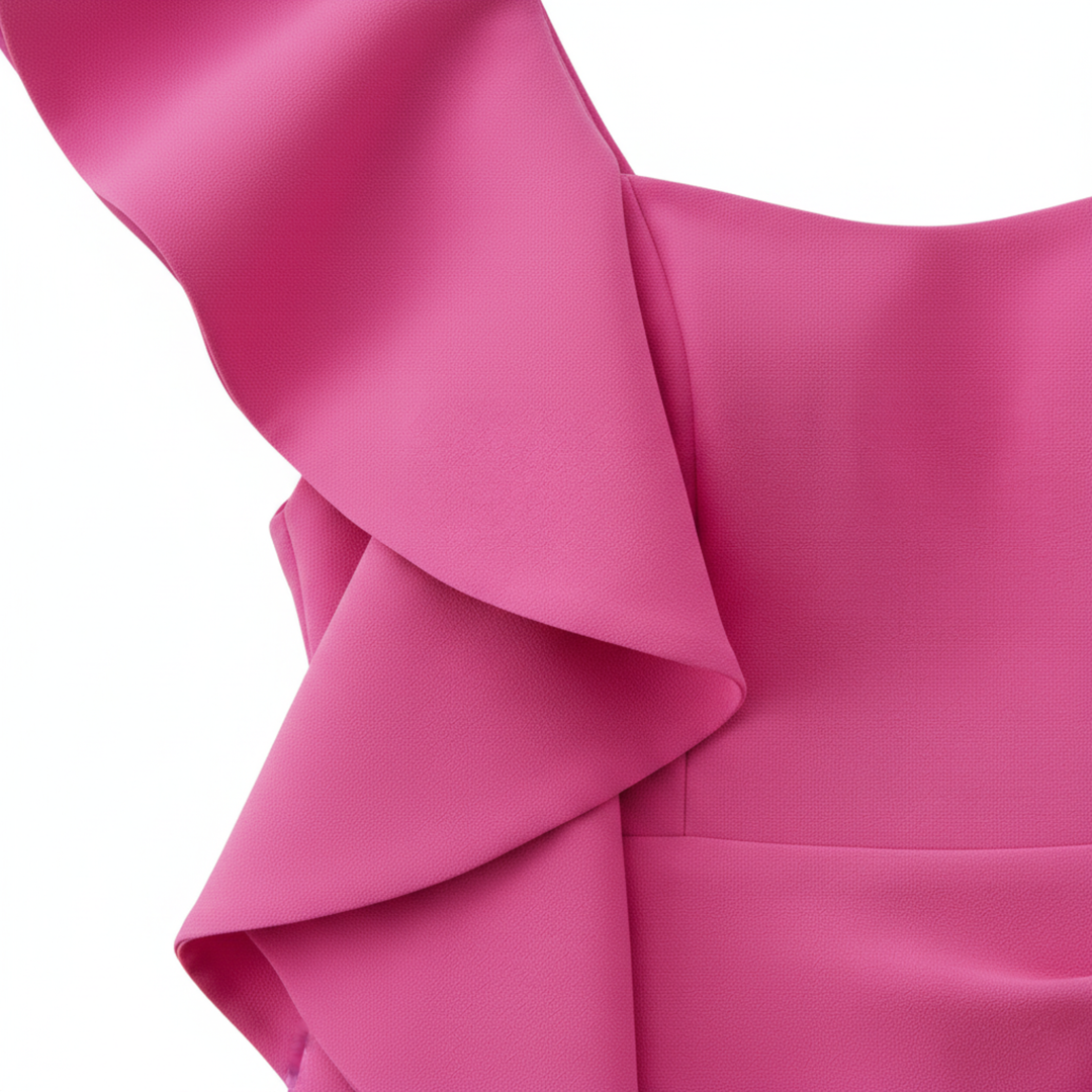 Bodycon Mini Dress – One Shoulder Tiered Ruffle Asymmetric Hem