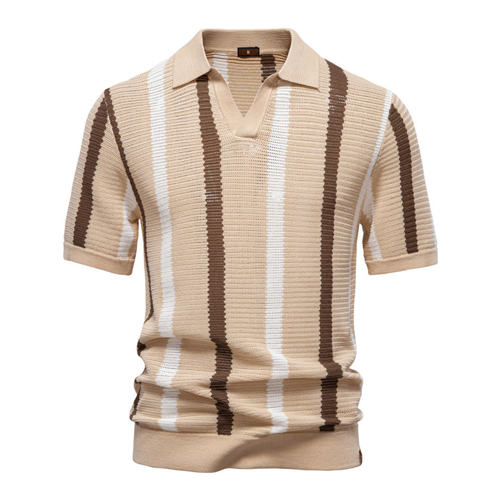 Men's Peruvian Cotton Polo Shirt Hollow Knit – Tailored Fit Breathable