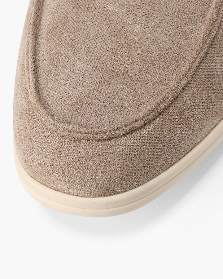 Men's Suede Loafers – Slip-On with Detailed Stitching