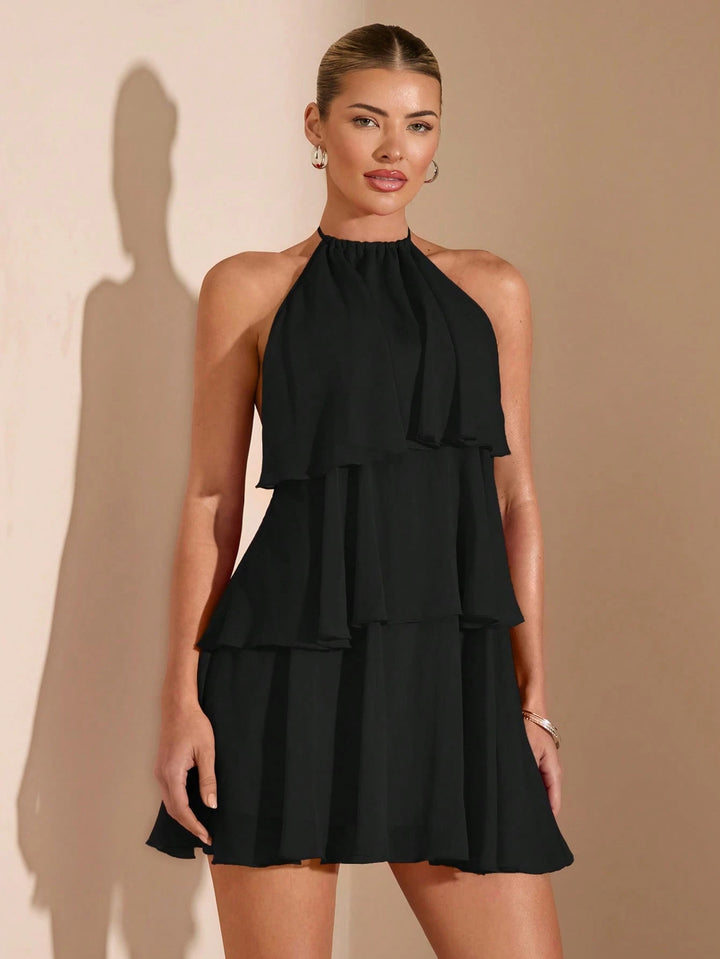 Flowy Mini Dress – Volant Layer & A-Line Feminine Cut