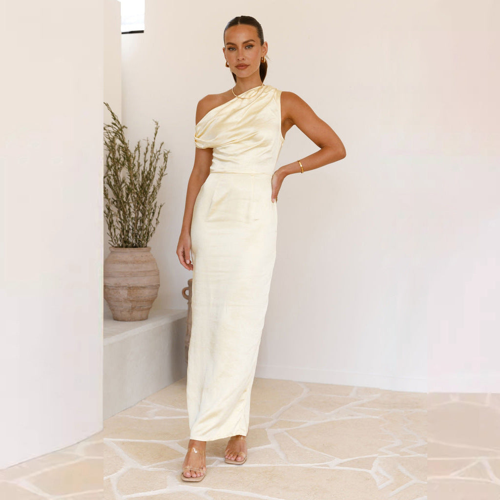 Mother of the Bride Dress Sleeveless Tube Top – Fitted Midi Silhouette