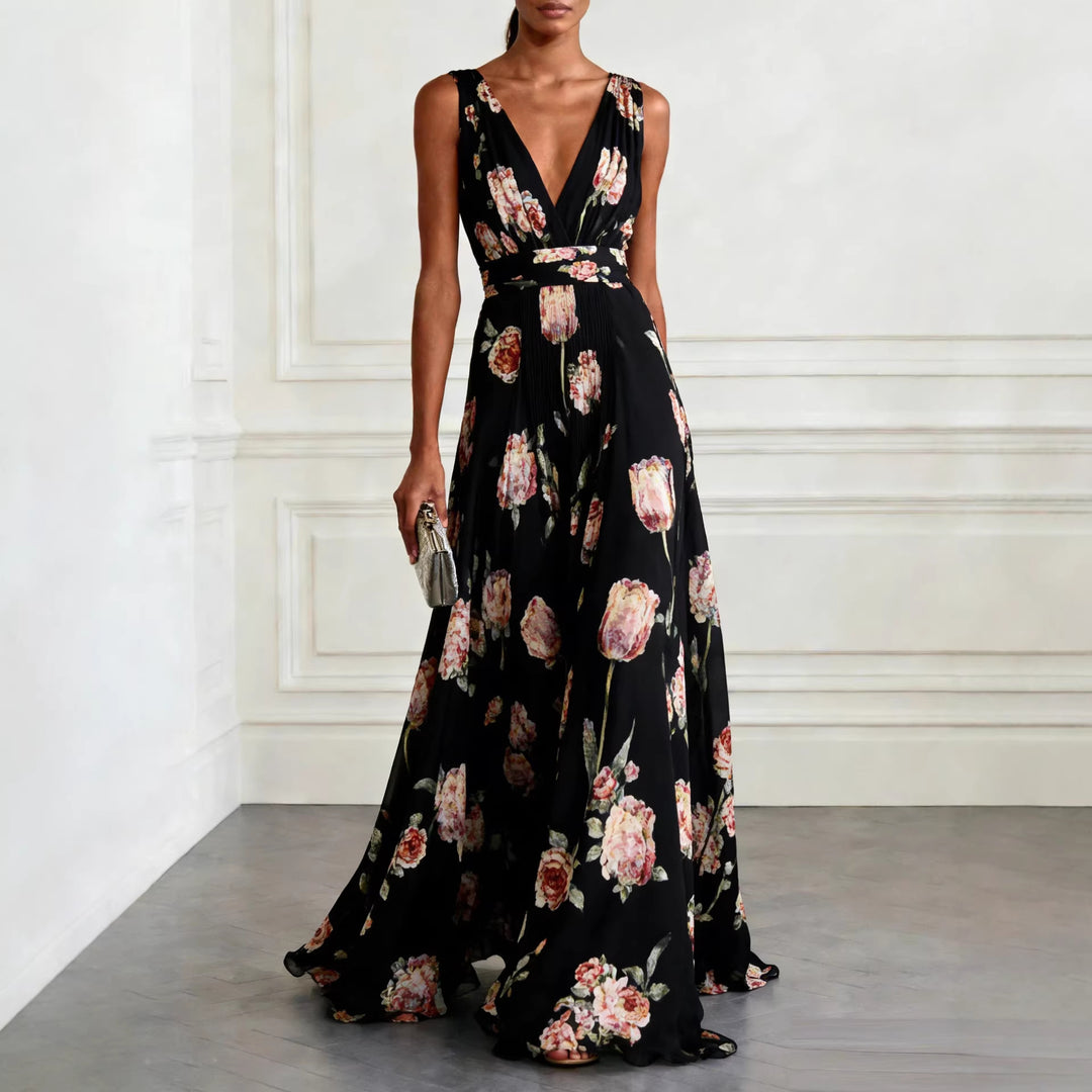 tulip maxi dress Black Large Tulip Satin Maxi Dress