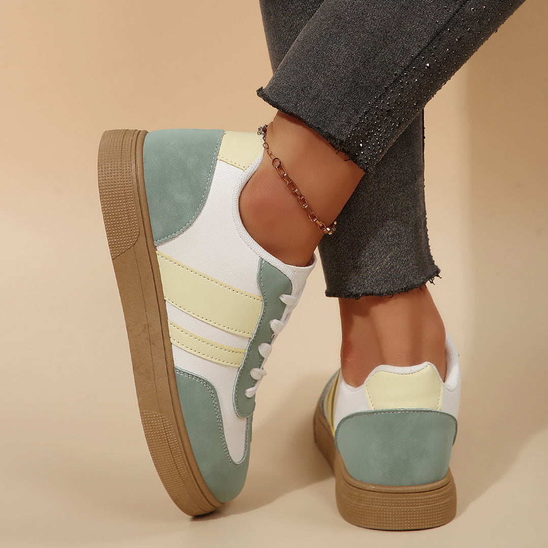 Women's Orthopedic Retro Sneakers Round Toe Lace-Up – Leather